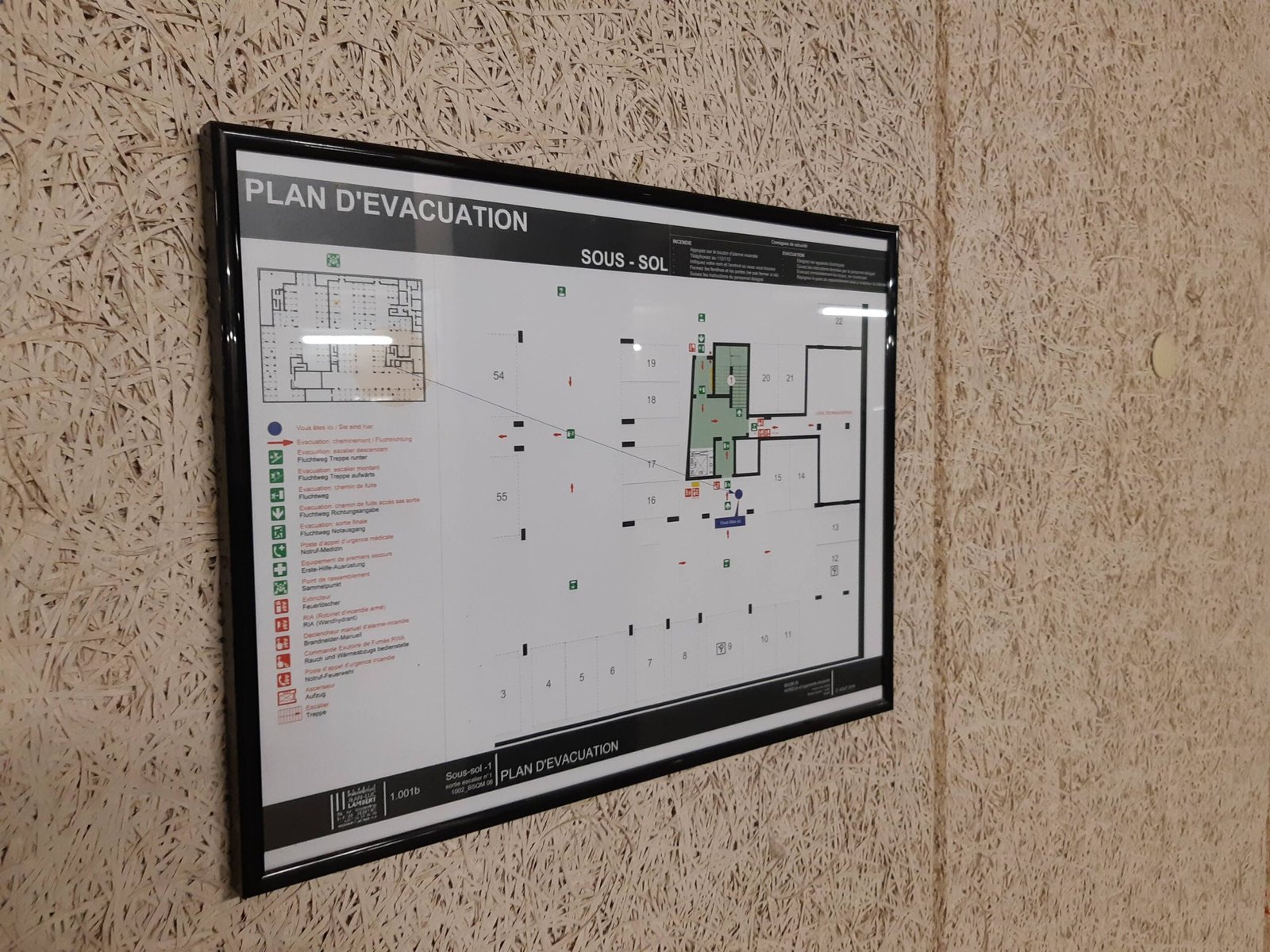 plans et pictogramme évacuation